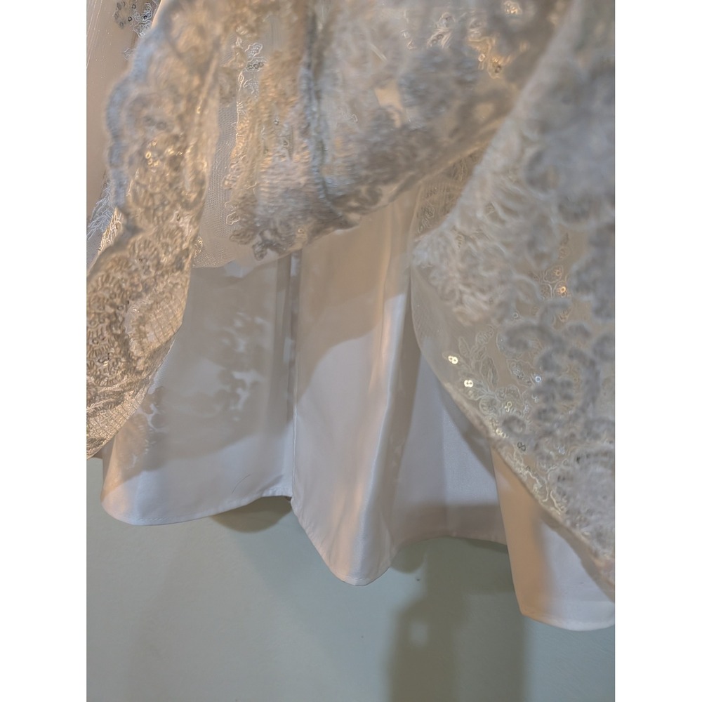 American Princess Size 4 White Lace Sequin Dress Angelcore Coquette Flower Girl - Picture 9 of 16